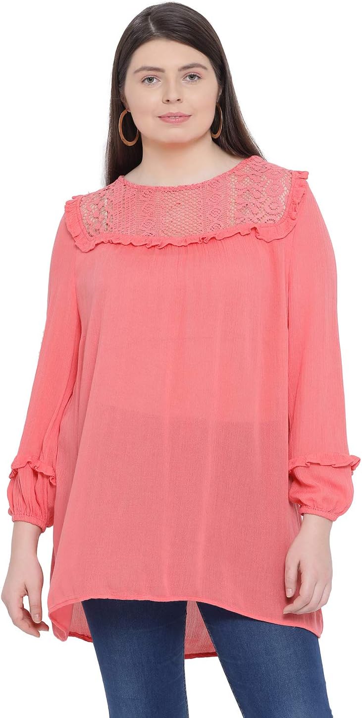 Women's Plus Size Round Neck Top