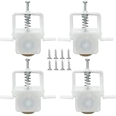 4-Pack Sliding Screen Door Rollers Replacements Hardware with Spring-Loaded Design, White Plastic Housing, Steel Ball Bearing, 1 inch Diameter Replaces B 691 and B 695 Used on Both Top and Bottom
