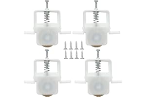 AUGENWEIDE 4-Pack Sliding Screen Door Rollers Replacements Hardware with Spring-Loaded Design, White Plastic Housing, Steel Ball Bearing, 1 inch Diameter Replaces B 691 and B 695 Used on Both Top and Bottom