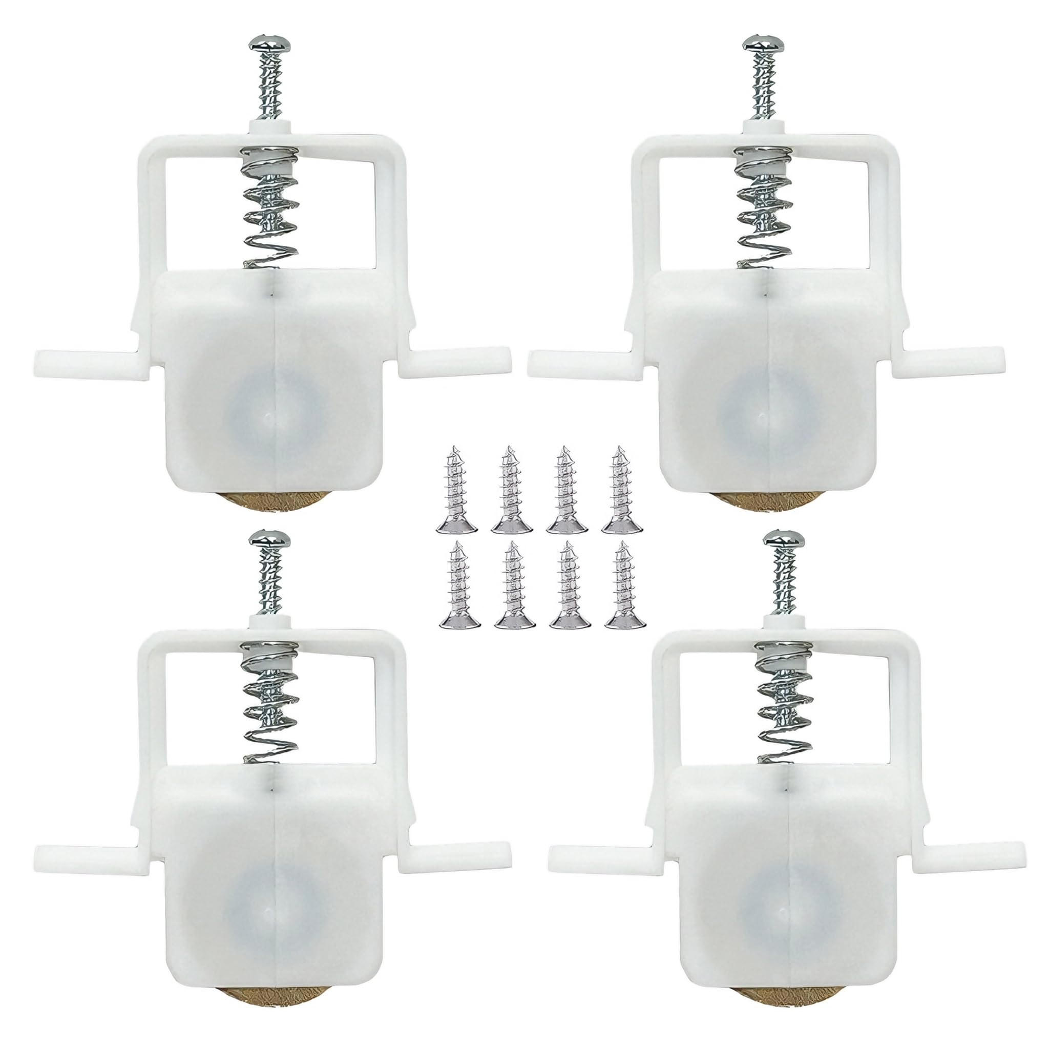 Photo 1 of 4-Pack Sliding Screen Door Rollers Replacements Hardware with Spring-Loaded Design, White Plastic Housing, Steel Ball Bearing, 1 inch Diameter Replaces B 691 and B 695 Used on Both Top and Bottom