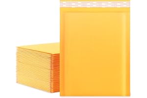packbabol Kraft Bubble Mailers 8.5x11 Inch 50 Pcs,Small Self-Sealing Mail Shipping Bags,Yellow Padded Envelopes #2