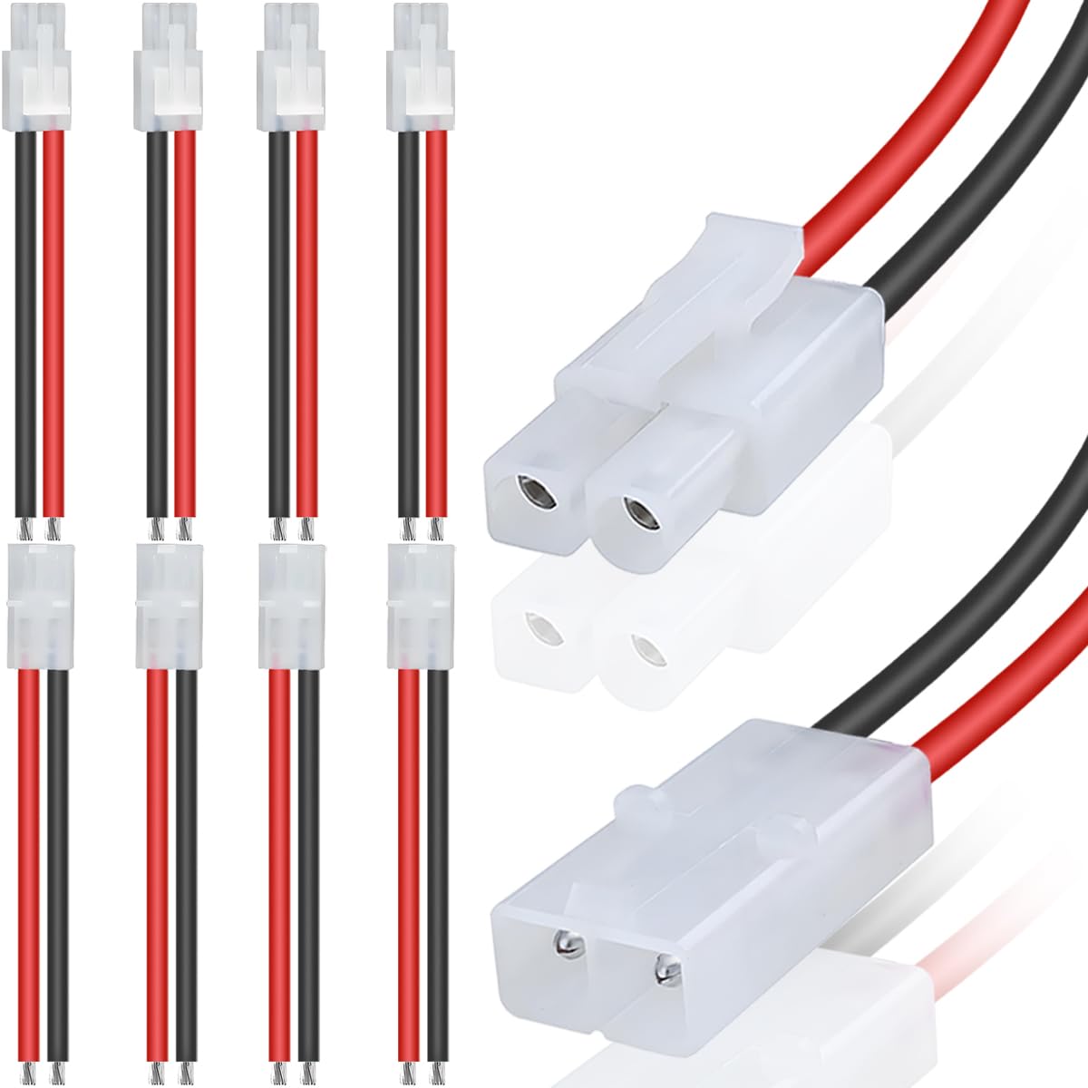 HAAMNING7 8 Pcs for Tamiya Connector Cable Big for Tamiya Plug Adapter 14AWG Male Female Extension Cable for-RC Lipo Battery Charger RC Car Boat Drone