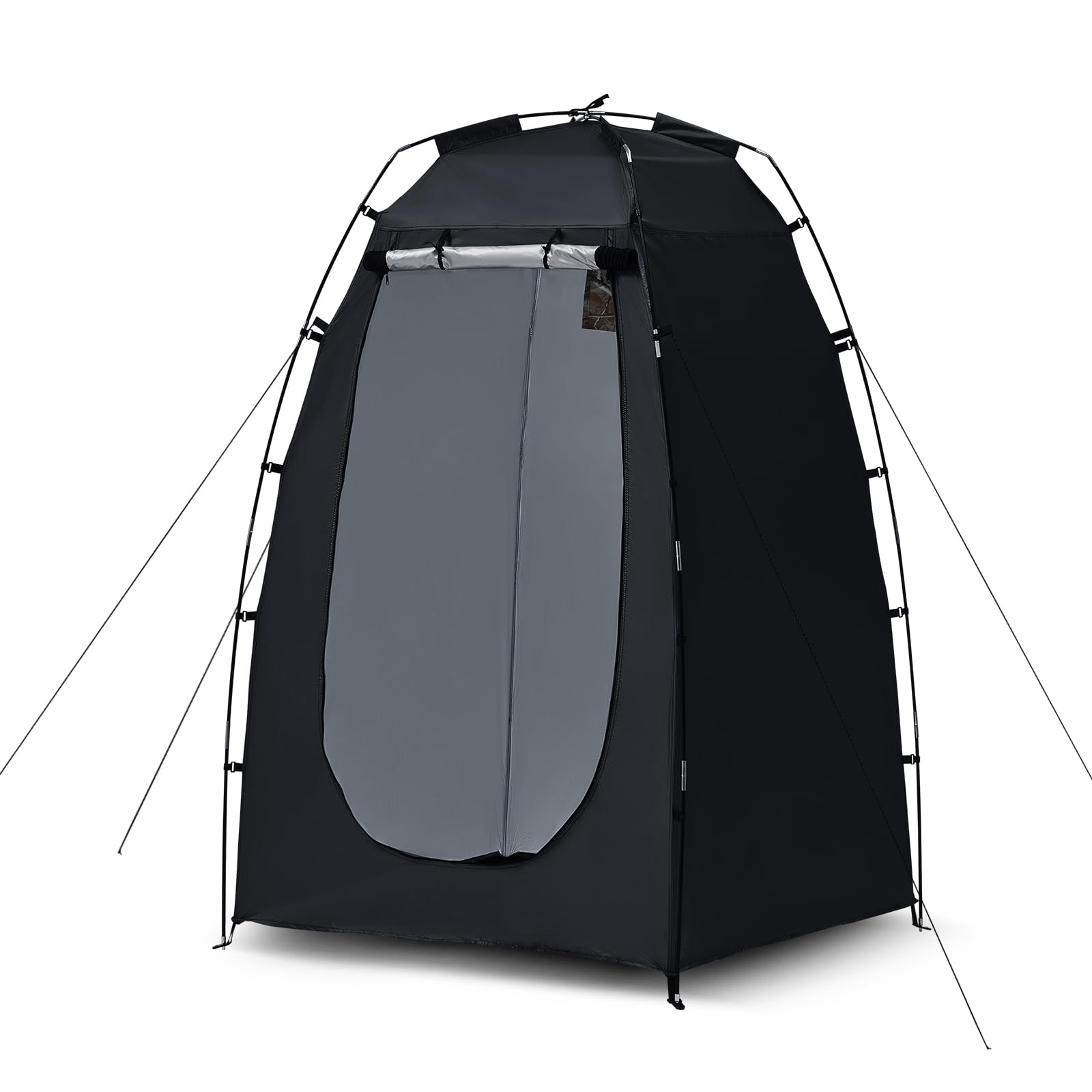 CLIPOP Pop Up Toilet Tent, Portable Shower Privacy Waterproof Anti-UV Changing Dressing for Beach Fishing Hiking Bathing, Outdoor Camping, With Carrying Bag (Black)
