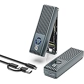 Xiaobi NVMe Enclosure with Cooling Fan, Tool-Free Installation,Full Aluminum Alloy, Sandwich Style Design, USB 3.2 Gen 2 PCIe Adapter for M & M+B Key NVMe/SATA M.2 SSD Case for 2230/2242/2260/2280