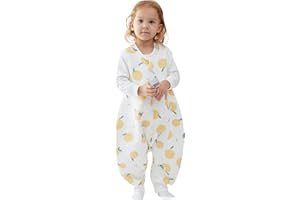 Duomiaomiao 1.0 TOG Super Breathable Toddler Sleep Sack 24-36 Months 100% Cotton Four Season Sleep Sack with Feet, Quilted Comfy Toddler Wearable Blanket