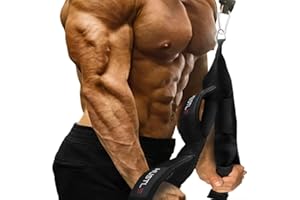 Hustle Athletics Tricep Rope Cable Attachments for Gym Use - Perfect Gym Equipment for Home/Gym Accessories - Multi Workout Rope Cable Machine Attachment -Best Gym Rope Grip with 4 Anti-Slip Handles