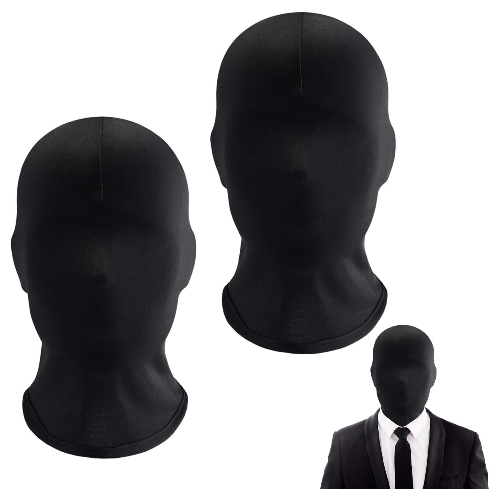 Tyrzol 2 Black Full Face Morph Mask - Unisex Faceless Mask for Halloween Party Costume