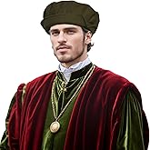 UniqKaliber Medieval Tudor Flat Renaissance Fair Beret Hat Cosplay Costume Accessories for Women Men