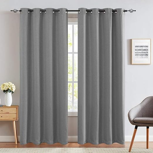 Amazon Com Curtains 95 Inches Grey Room Darkening Thermal