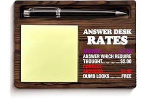 QODMGD Funny Office Sticky Note Holder Humor Gag Gifts for Coworkers Boss, Answer Desk Rates Post It Note Dispenser for Office Cubicle Desk Decor