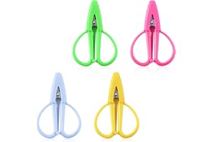 4pcs Mini Scissors, 6.5x4.2cm/2.56x1.65in Tiny Portable Small Travel Needlepoint Scissors with Cover for Sewing Embroidery DI