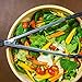 Qualitas Products Locking Kitchen Cooking Tongs 12 inch w Lock 1 mm Stainless Steel w High Temp Heat Resistant Silicone Tips. Perfect for Serving Foods, Salads, BBQ. Bonus Cloth Draw String Bag