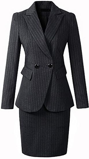 Amazon 激情女郎 リクルートスーツ レディース ストライプ スカートスーツ ブラック 就活 Olスーツ ビジネススーツ スカートスーツ ブラック 日本サイズ Ll タグサイズ 3xl スカートスーツ 通販