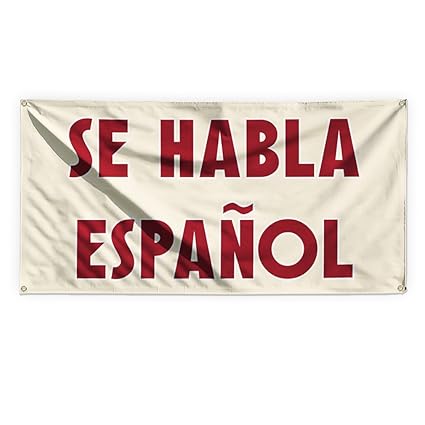 Se Habla Espanol Advertising Vinyl Banner Flag Sign Many Sizes