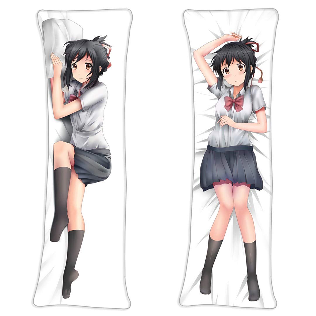 Mitsuha Miyamizu - Your Name Kimi no Na wa Pillow Cover Manga Long Hugging Body (59in x 19.6in) Peac