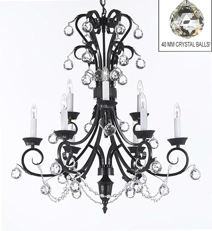 Foyer Entryway Wrought Iron Empress Crystal Tm Chandelier 30