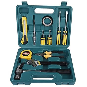 Betzila 12 Piece/Set Home Repair Tool Set Kit Household Craft Box Case Hand Tool Kit (12 Tools)