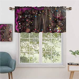 Hiiiman Cortina térmica aislada para decoración del hogar con barra de