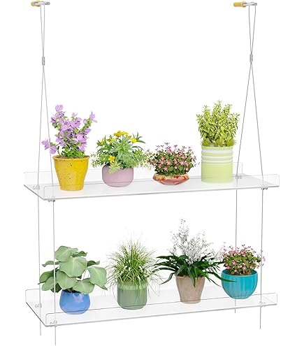 Lot De 2 étagères Transparentes à Suspendre à 3 Niveaux