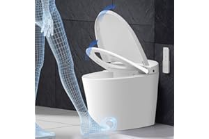 EPLO Smart Toilet Bidet with Tank,Auto Open Close, Heated seat,Dual Auto Flush, Foot Sensor Operation,LED Display,Modern Elongated One Piece Bidet Toilets for Bathrooms E18PRO