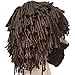 Beard Hat Handmade Knit Viking Hats Funny Beanie Wig Hat Beard Mask Brown