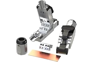 LINKUP - RJ45 Connectors Cat6A (2 Pack) Shielded Zinc-Alloy Housing Modular Termination Plug | 10G Easy Internet Tool Free Pl