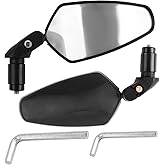 YENOVO Bike Rear View Mirror for Handlebar End, 1 Pair 360° Adjustable HD Convex Glass Lens, Universal Fit for 18-22mm Inner Diameter, Easy Install, Suitable for Road, Mountain, and E-Bikes