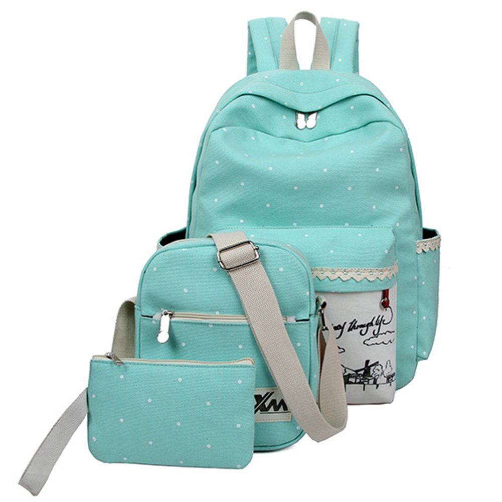 Niña Mochilas Escolares de Puntos de Moda Mochila de Lona Para Mujer