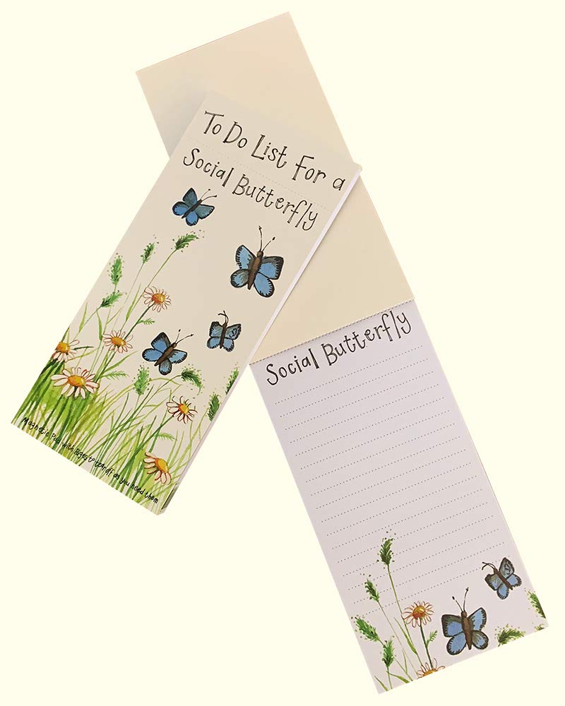 ALEX CLARK Sociable Butterfly Magnetic to Do List - Planner - Shopping List - Grocery List