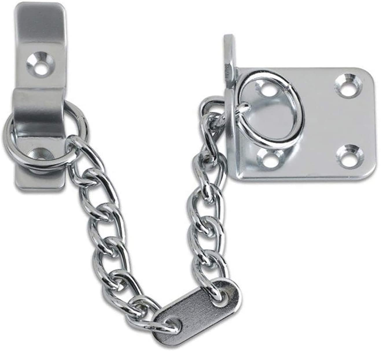 IRONZONE® Heavy Duty Door Chain Security Door Complete with Fixings Polished Chrome for use on The Internal Side of a Door, Added Security Once Installed