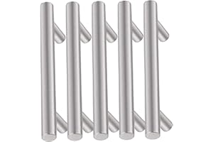 5Pcs Cabinet Pulls 4 Inch Silver Cabinet Handles Modern Stainless Steel Drawer Handles for Kitchen Dresser Cupboard Furniture