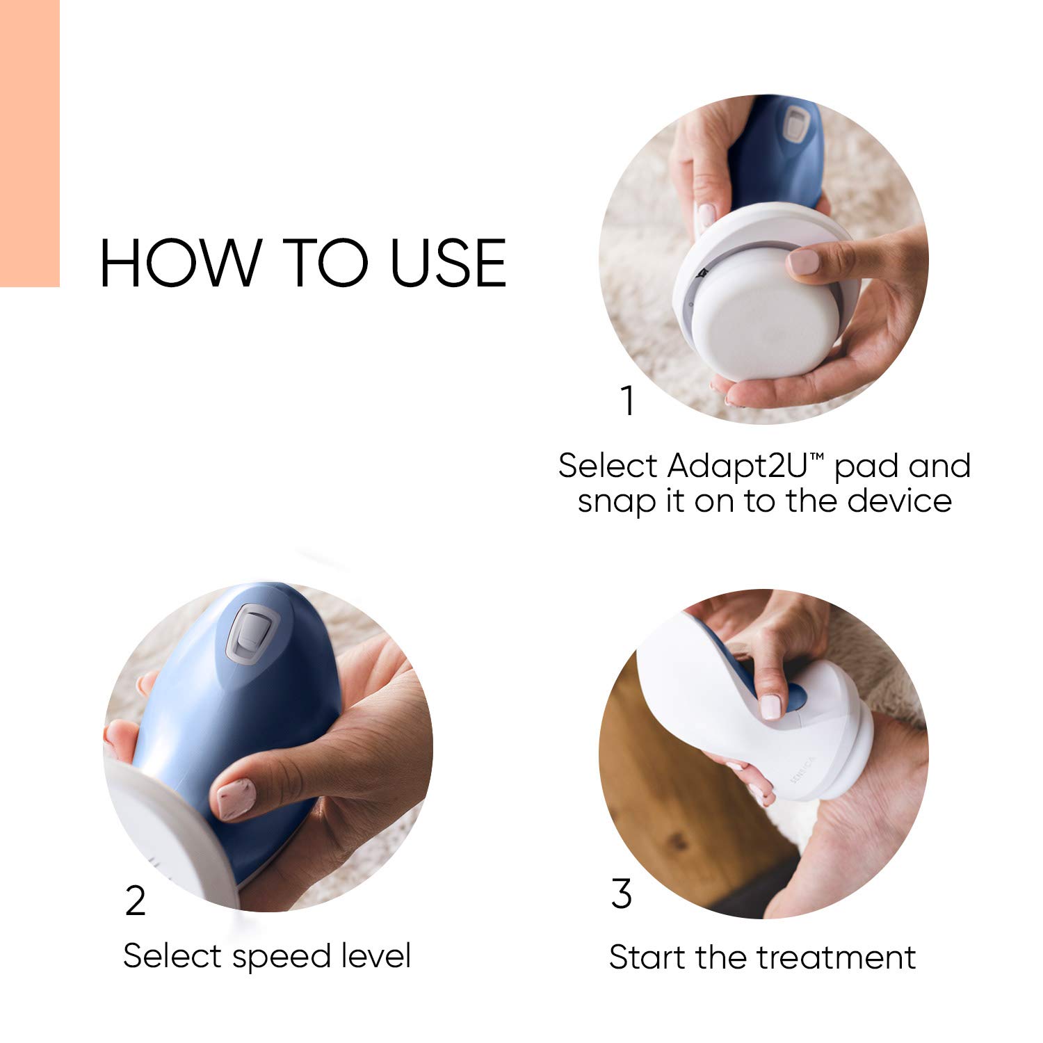 Sensimatch- Sensica\'s Portable Body Peeling And Pedicure Electronic Machine For A Rejuvenated Tighten Skin. Sensimatch Is A Great Callus For Feet, Legs Hands, Ankle, Heels, Back, Neck, Shoulders