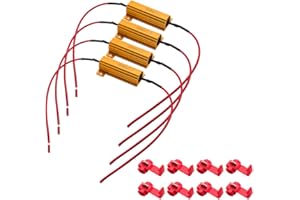 Safego 50W 6Ohm LED Load Resistors 4Pcs Premium Quality Load Resistors for LED Turn Signal Lights or LED License Plate Lights or DRL