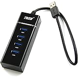 USB 3.0 4-Port HUB,THZY Bus-Powered 3.0 4-Port HUB with Built-in 1ft USB Cable