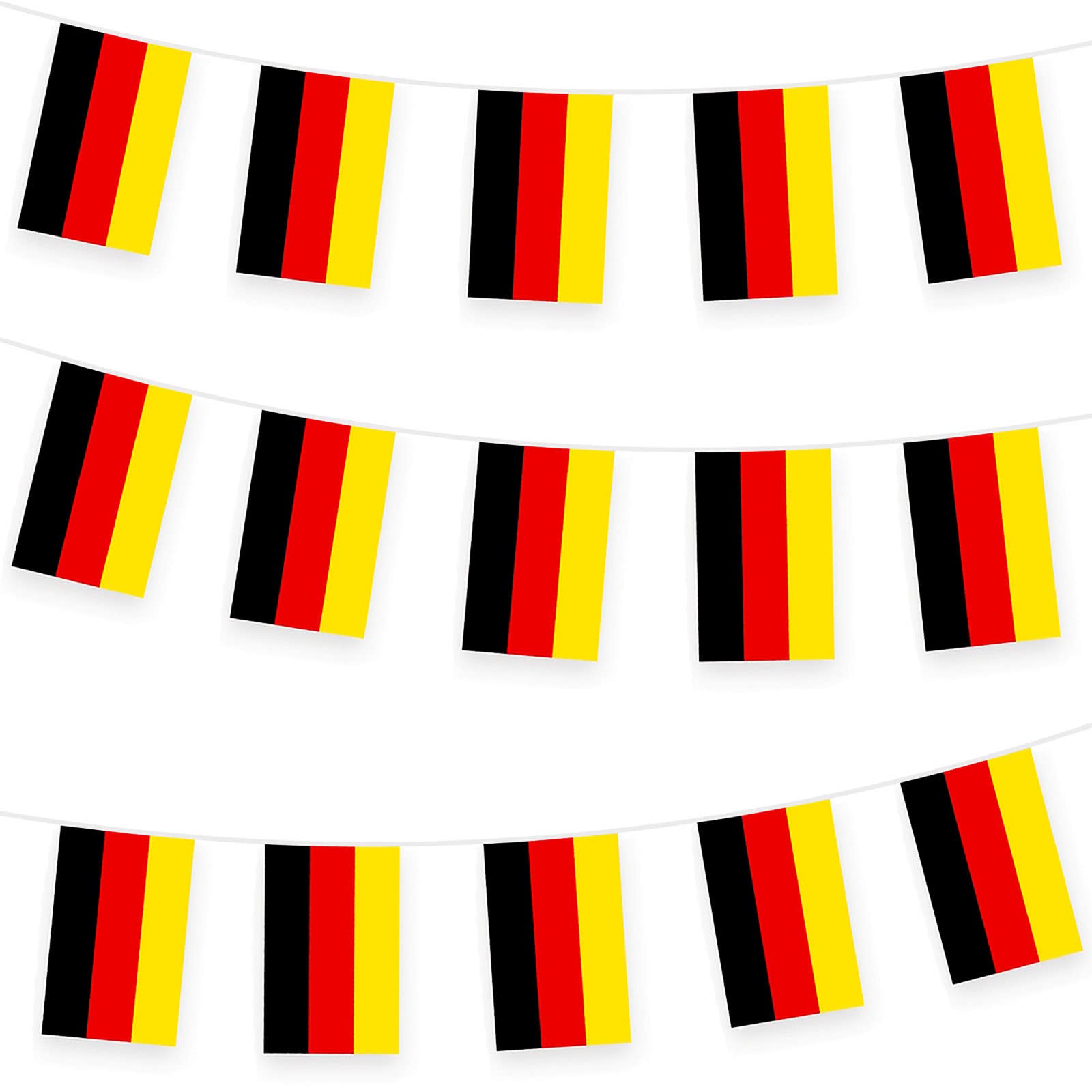 Germany Bunting Flag Hanging Flag for World Cup 2022 10m/32ft Rectangle Fabric Germany Flag Banner, Outdoor Indoor Bar Bunting for World Cup Qatar 2022 Decorations Party Supplies