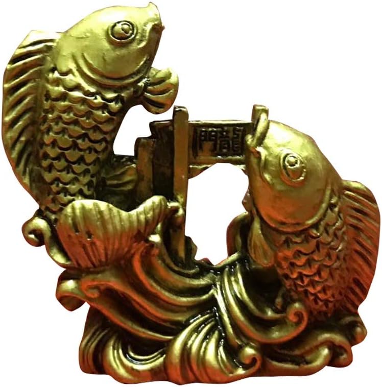 Ryme Vastu/Feng Shui Double Fish for Health and Wealth (Golden)