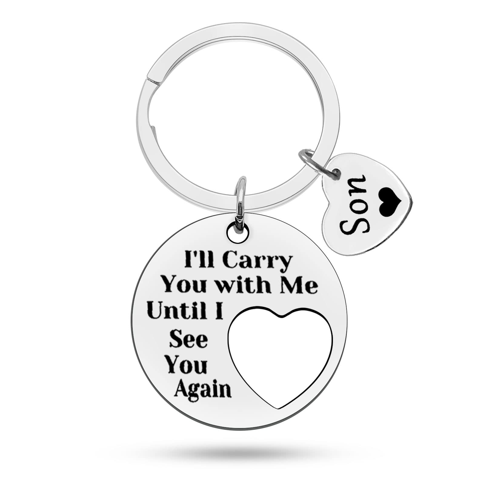Heigebi Memorial Day Son Memorial Gifts Sympathy Keychain Gift Loss of Loved 1 for Mother Father Remembrance Jewelry Gift for Parents Bereavement Keyring Miscarriage Loss of Son Infant for Mom Dad