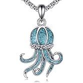 ONEFINITY Octopus Necklace 925 Sterling Silver Turquoise Octopus Pendant Ocean Jewelry Gifts For Women Men