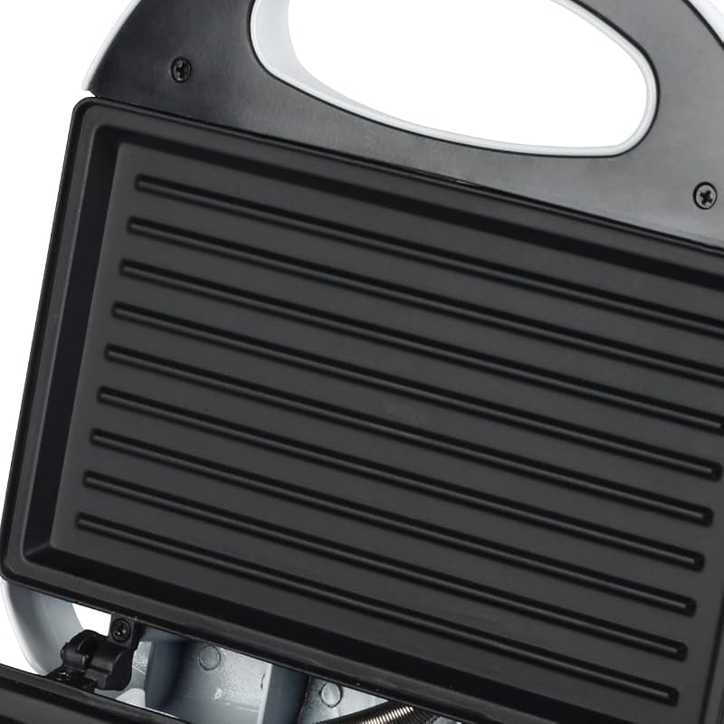 Tristar SA-3050 Máquina de grelha sanduíche com placas de grelha, tamanho compacto com compartimento de cabos, 750 W de potência, revestimento antiaderente, cor branca
