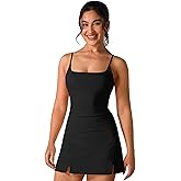 Tennis Dress for Women with Built in Shorts Sleeveless Backless Cami Dress 2-in-1 Ruffle A-line Workout Yoga Golf Clothes