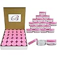 Beauticom (Quantity: 100 Pcs) 5G/5ML Round Clear Jars with Pink Lids for Jams, Honey, Cooking Oils, Herbs and Spices
