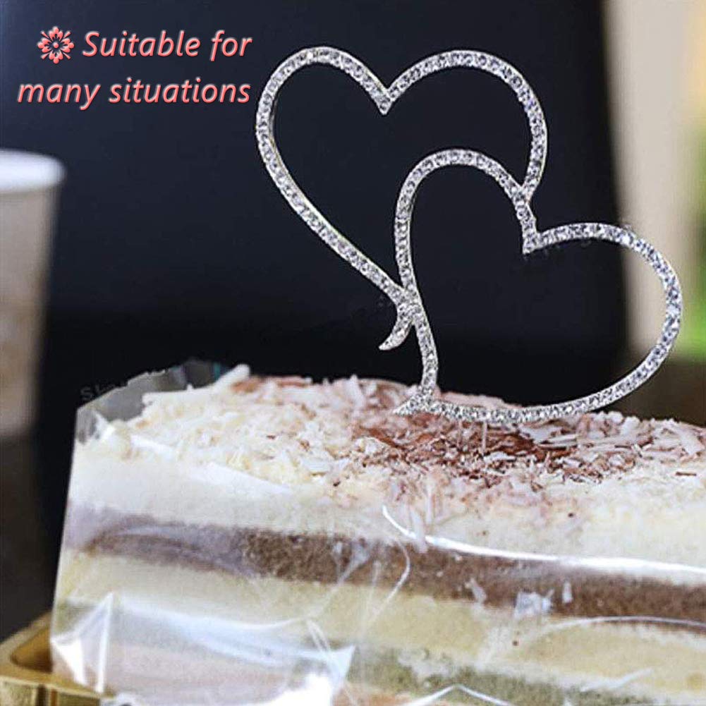 Figurines Pour Gateaux Cuisine Maison Bestzy Cake Topper 2 Pieces Decoration Gateau Mariage Coeur Cake Toppers Pour La Decoration De Gateau De Fete Danniversaire De Mariage