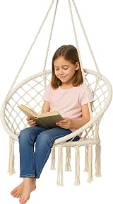 raxter Beige Hammock Chair Macrame Swing with Cotton Rope 120KG Max view 4