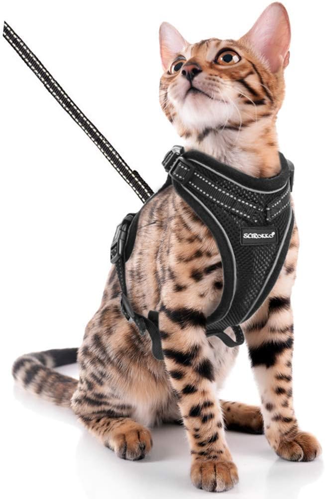 Arnés Antiescape Para Gatos Omnikryp - Ajustable, Transpirable Y Reflectante, Talla M (gris)