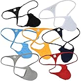 JAXFSTK Men's Breath Holes Micro Thong Sexy Mini Bikini Underwear Elastic String T-Back Tanga