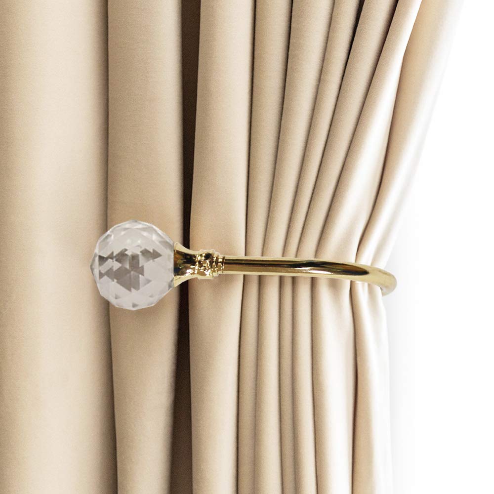 PHOEWON® Curtain Tiebacks Wall Hooks U Metal Curtain Tiebacks Metal Curtain Tiebacks 2 Pack (Small, Gold)
