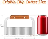 MOACC Crinkle Cutter Stainless Steel Potato Chip Slicer with Wooden Handle Set view 4