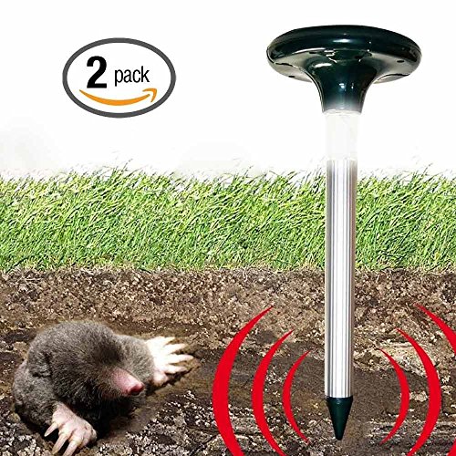 Camkey 2 Pack Mole Repeller Solar Powered Ultrasonic Repel Mole, Voles, Gopher, Mice and Rats, Rodent Sonic Repeller Pest Control, Waterproof, Garden Yard Lawn Farm Camkey 2 Pack Mole Repeller Solar Powered Ultrasonic Repel Mole, Voles, Gopher, Mice and Rats, Rodent Sonic Repeller Pest Control, Waterproof, Garden Yard Lawn Farm