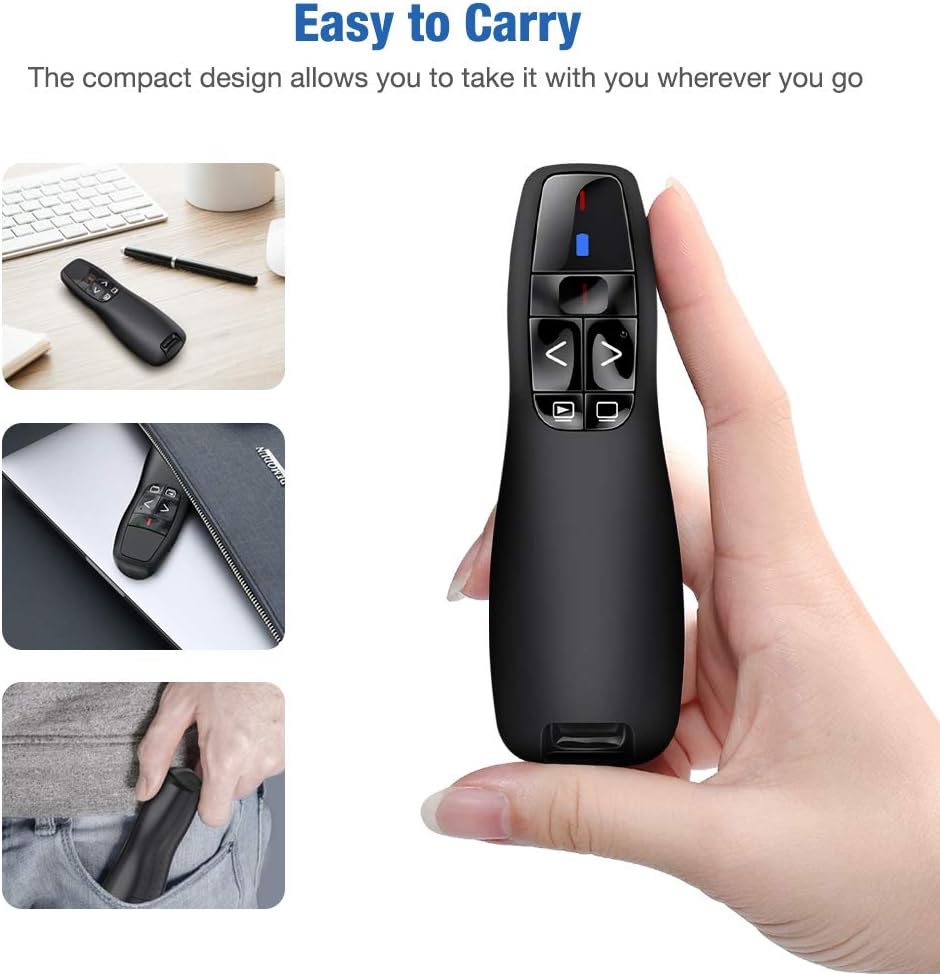 BEBONCOOL Wireless Presenter Remote, 2.4GHz Wireless USB Presenter PowerPoint Remote PPT Clicker for Presentation : Electronics