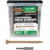 CAMO 3" X #10 - Tan Countersinking Deck Screw, Star Drive 350 Count | (0376179), (2) T-25 Drive Bits Included, For a Premium Finish on Wood Deck Boards